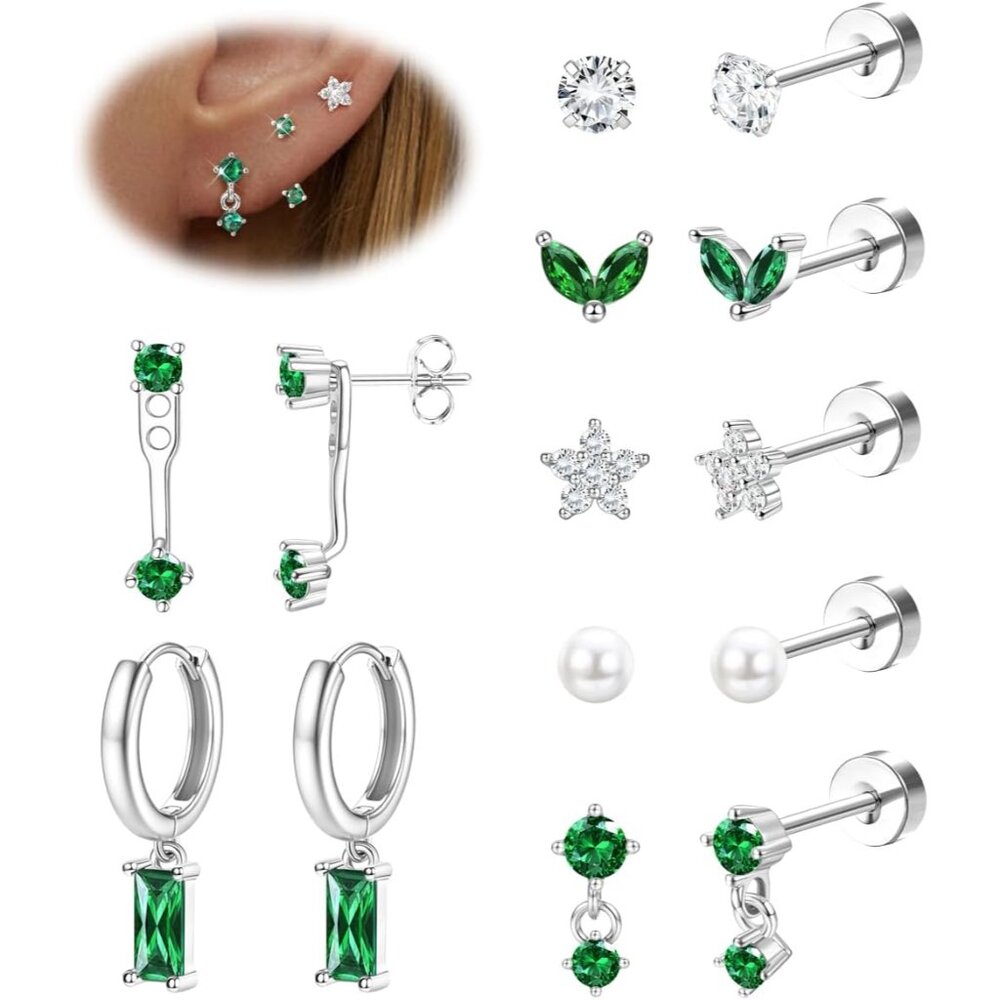 Comfortable Flat Back Stud Earrings For Sensitive… - image 1